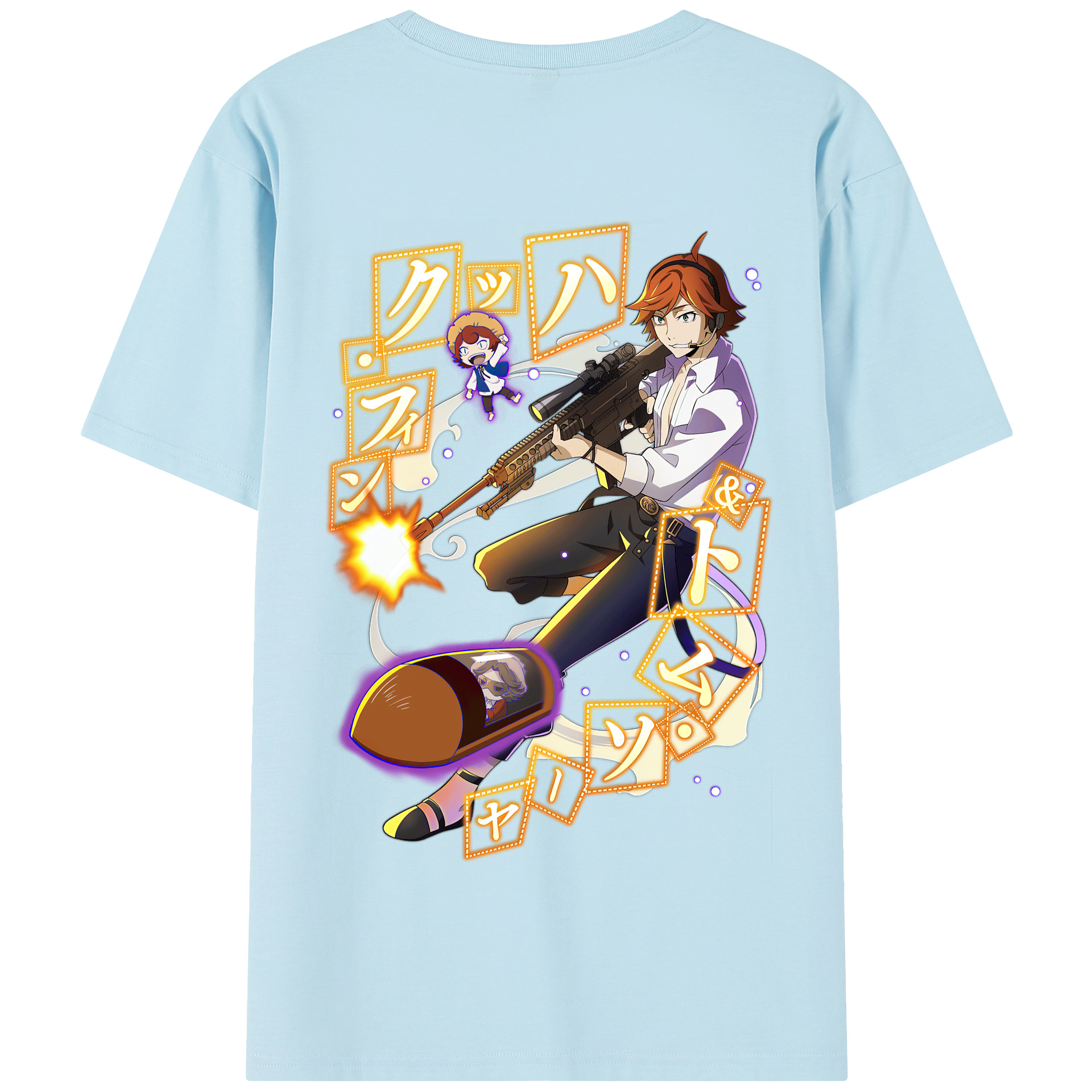 （画像用） 文豪ストレイドッグス Bungo Stray Dogs 綿100％半袖Tシャツ（背面プリント）